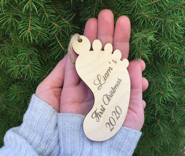 personalized Christmas ornament baby's first Christmas decoration with engraved name