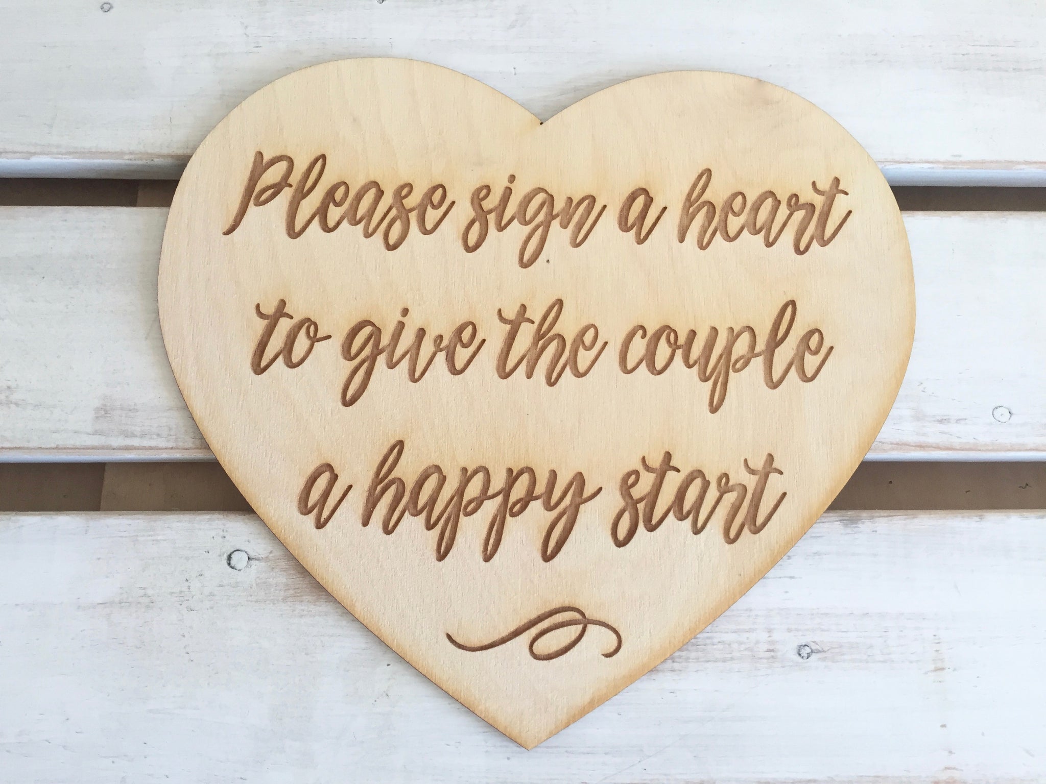 Please sign a heart guest book alternative engraved sign, heart
