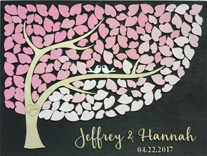 sign a heart guest book from our collection of unique wedding guestbooks made in wood and 3D personalized details