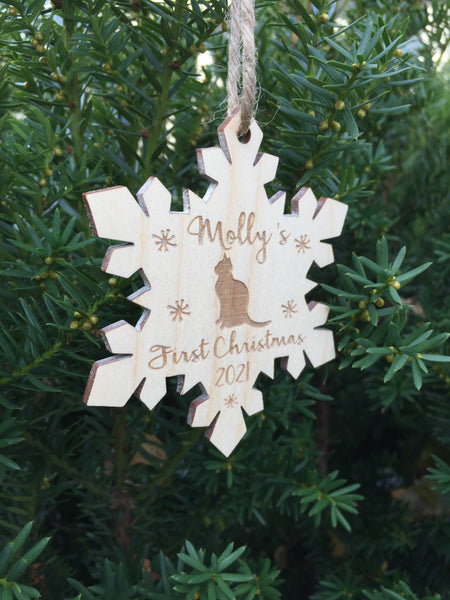 signyoustyle snowflake custom cat ornament Christmas