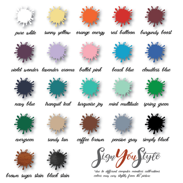SignYouStyle guest book alternative swatch colors