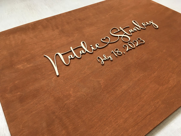 the example pictured is made on a brown wood stain with natral wood lettering but you can choose your own colors for the background and the lettering