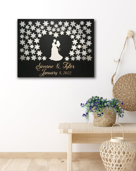 winter couple guest book January wedding December New Years wedding shown in a home decor setting the guest book can be displayed after the wedding in any room of your home to be a reminder of your wedding day as well as a piece of home decor
