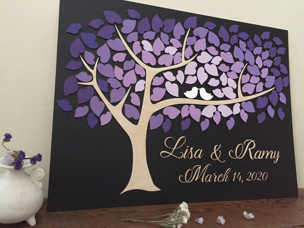 wood wedding guest book by Sign You Style